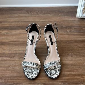 Charles & Keith python wedge sandals